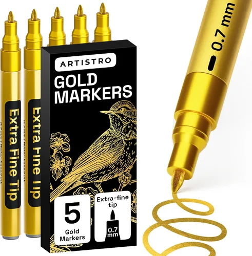 Vista 13 de ARTISTRO – 5 rotuladores de pintura acrílica negros a base de agua para marcado de vidrio, pintura en roca, cerámica, madera, llanta, tela, metal