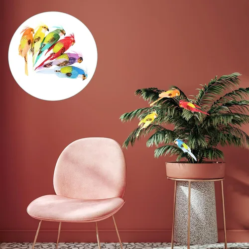 Vista 5 de NOLITOY 6 pájaros artificiales de espuma de simulación de cola larga, pájaros falsos para decoración de Navidad