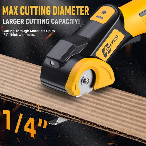 Vista 4 de Tijeras Eléctricas Inalámbricas Compatibles con Batería DeWALT 20v Max 440RPM Potente Cortadora de Tela Potente para Cartón, Alfombra, Plástico