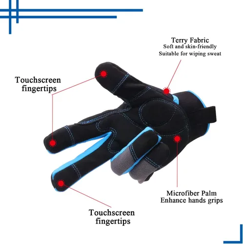Vista 4 de HANDLANDY HLDD Work Gloves Women, Safety Work Gloves Touchscreen Working Glove for Mechanic, Gardening, Construction, DIY