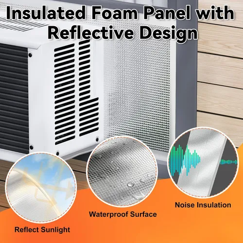Vista 5 de GCGOODS Panel de sellado de CA para ventana de 46 x 17 pulgadas, panel de espuma de aire acondicionado de ventana con aislamiento envolvente