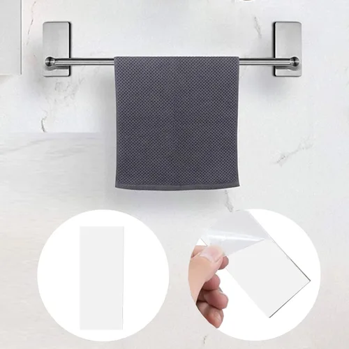Vista 3 de Paquete de 4 tiras autoadhesivas, soporte para toallas de baño que