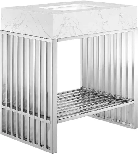 Vista 13 de Modway Gridiron - Tocador de baño de acero inoxidable de 24 pulgadas, color negro
