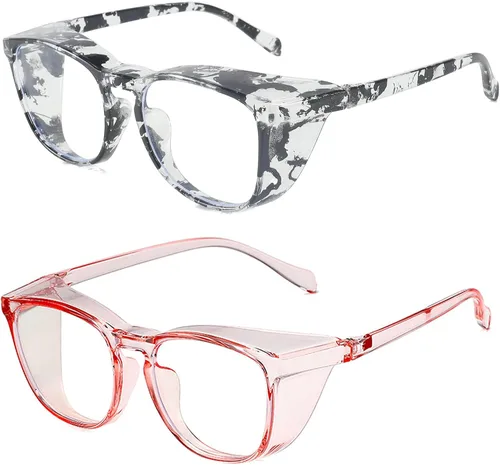 Vista 9 de Gafas protectoras de seguridad, lentes claros a prueba de empañamiento/rayones, para hombre, marco transparente