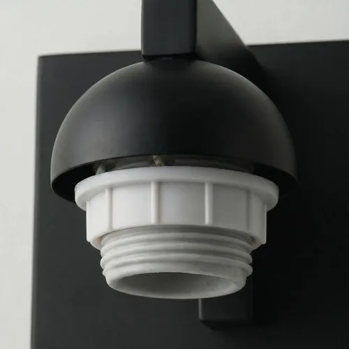 Vista 9 de mirrea Lámpara de tocador negra de 1 luz para espejo, aplique de pared de baño con pantallas de vidrio blanco esmerilado