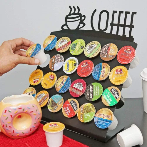 Vista 6 de Southern Homewares Soporte para cápsulas K-Cup, estante organizador de cápsulas de café para encimera, capacidad para 24 K-tazas, soporte