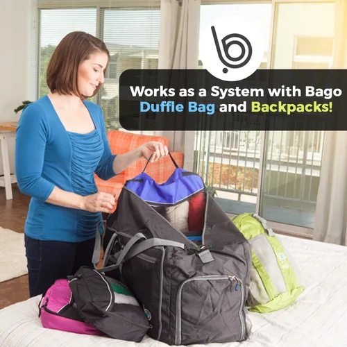 Vista 9 de Bago Cubos de embalaje para maletas y bolsas de viaje, juego de 7 bolsas organizadoras de equipaje y maleta, cubos de compresión para organizador