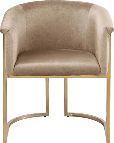 Vista 5 de Meridian Furniture 758Beige-C Tierra Collection Modern Silla de comedor tapizada contemporánea con lujoso terciopelo beige, acabado de latón