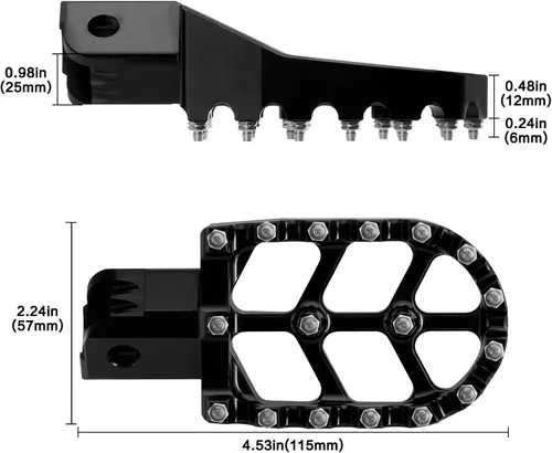 Vista 6 de LKV Estriberas CNC para motocicleta, pedal de descanso compatible con HONDA CRF XR CR 50 70 110 CT200U M2R Tao Tao SDG DHZ KAYO Pit Bike, color negro