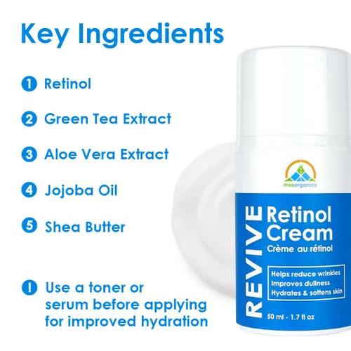 Vista 2 de Crema de retinol para la cara, la mejor crema hidratante de piel para cara y cuello, ayuda con la piel seca, firmeza y tono de piel Fabricado