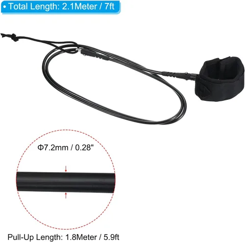 Vista 2 de PATIKIL Correa para tabla de surf, correas rectas, cuerda para la muñeca, para tabla de remo