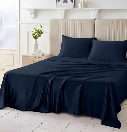 Vista 16 de Giza Sheets Twin – Sábanas de 100% algodón egipcio Giza – Sábanas para colchón de hasta 18 pulgadas de profundidad – 4 piezas de sábanas de algodón