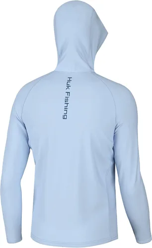 Vista 2 de HUK - Sudadera con capucha de manga larga ventilada para hombre, camiseta de pesca con capucha Agua congelada