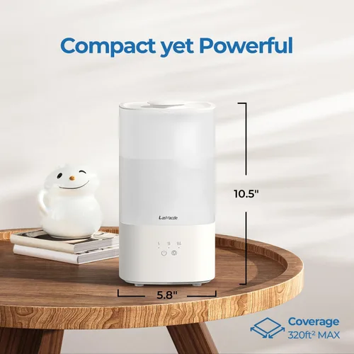 Vista 2 de Humidificadores de 2.5L para dormitorio, humidificadores de niebla fría de llenado superior para habitación grande, fáciles de llenar y limpiar, 30H