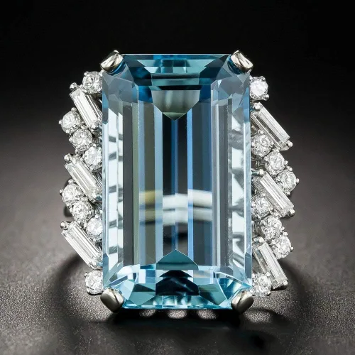 Vista 2 de Anillo de joyería de compromiso para mujer, cuadrado de plata 925, topacio azul cielo, tamaño 6 a 10