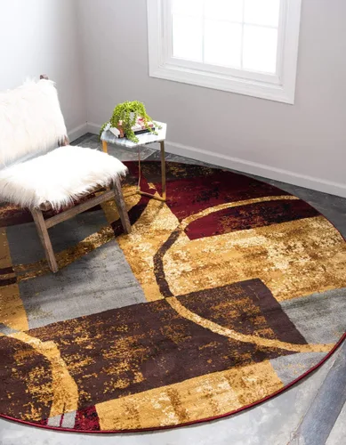 Vista 14 de Unique Loom Barista Collection - Alfombra de área Kouillou (2' 2" x 3' 1" ovalada, multi/marrón)
