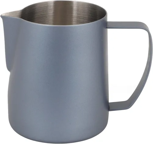 Vista 10 de Jarra de espuma de leche, jarra de vapor de café expreso de leche de acero inoxidable de 24 onzas/23.7 fl oz, herramientas de expreso, arte con Beige