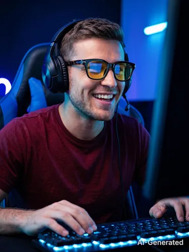 Vista 6 de Round Computer Glasses Yellow Tint Gaming Blue Light Blocking LETO Turquoise/Tortoise
