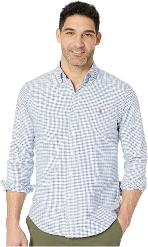 Vista 53 de POLO RALPH LAUREN Men's Classic Fit Plaid Oxford Shirt Blanco básico
