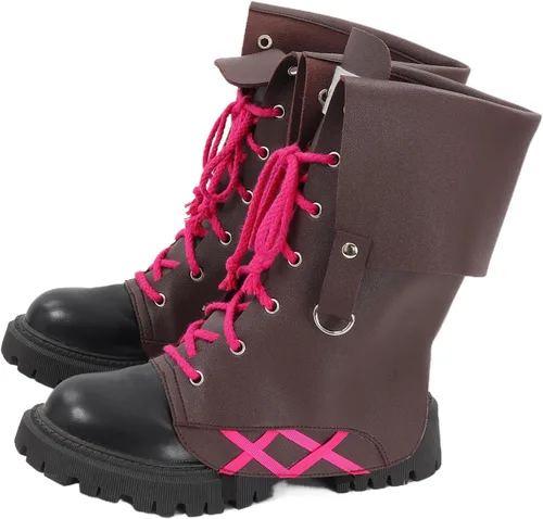 Vista 4 de DAZCOS Anime Cosplay Zapatos Botas Cubierta para Mujer Fiesta de Halloween