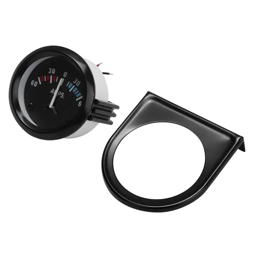 Vista 4 de Medidor 60 0 60 Amp Analógico Calibre 2.047 in Ajuste Universal para Vehículos y Aplicaciones Marinas con Pantalla Retroiluminada