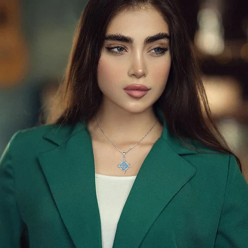 Vista 8 de EUDORA Collar de plata de ley S925 con nudo de brujas con tetragrammaton pentagrama, rueda de Hekate, Lilith Moon Witchy colgante para mujer