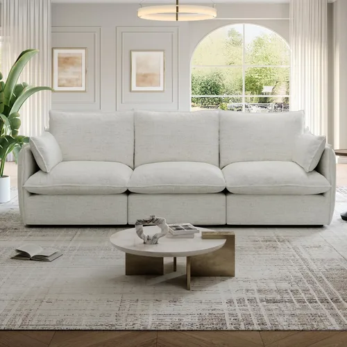 Vista 38 de Sofás modulares de 69.2 pulgadas para sala de estar, respaldo alto impermeable, sofá modular con relleno de plumón, sofá biplaza convertible
