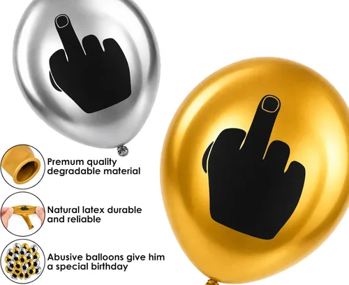 Vista 7 de DS. DISTINCTIVE STYLE Middle Finger Balloons 12 Inch Latex Balloons Set of 12 Party Balloons Funny Birthday Decorations for Men and