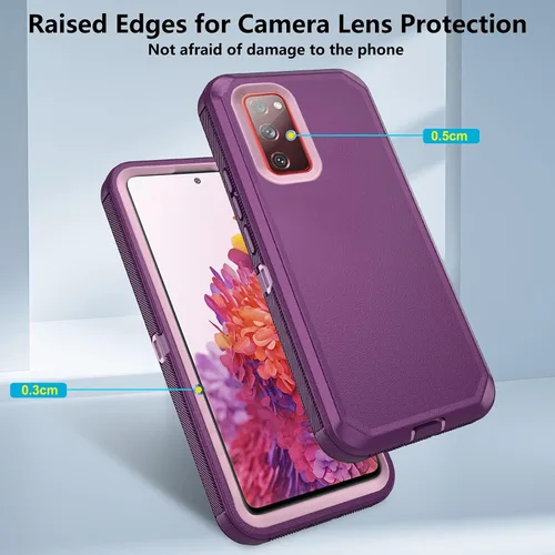 Vista 4 de Asuwish Funda de teléfono para Samsung Galaxy S20 FE Gaxaly S 20 FE 5G UW de 6.5 pulgadas con protector de pantalla, cubierta híbrida a prueba