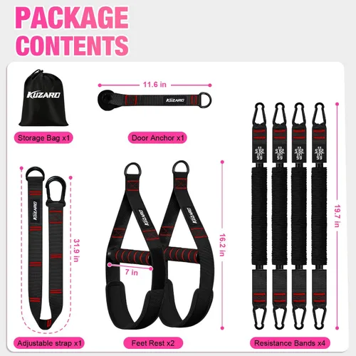Vista 8 de Pull Up Assistance Bands for Women, Heavy Duty Resistance Bands with Handles, Exercise Band with Door Anchor, Workout Band Set for Pull Up Bar, Full