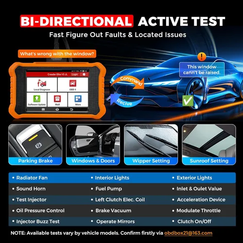 Vista 5 de LAUNCH Creader Elite V3.0 para escáner Land Rover Jaguar OBD2, herramienta de diagnóstico bidireccional de sistemas completos 2026, CAN-FD y DOIP