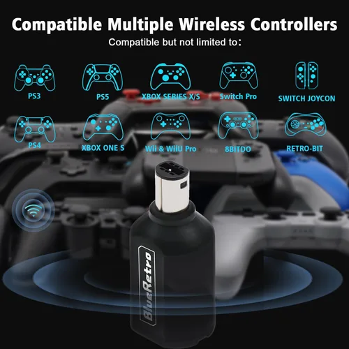 Vista 4 de BITFUNX BlueRetro NGC Wireless Controller Adapter - Support Firmware Upgrade, Dual-Mode BT, Keymap Configuration, Compatible with PS3PS4PS5,Xbox One