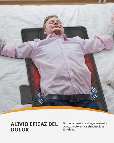 Vista 6 de CooCoCo - Alfombrilla de masaje de cuerpo completo con calor, 4 zonas seleccionables para cama o sofá
