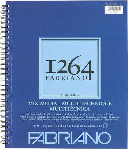 Vista 7 de Fabriano 1264 Bloc de medios mixtos, 7" x 10", 110 lb.