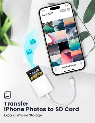 Vista 6 de Cámara Trail USB C Lector de tarjetas SD, ChiaoPio 2 en 1 USB-C a adaptador de tarjeta de memoria con SD MicroSD de doble ranura compatible
