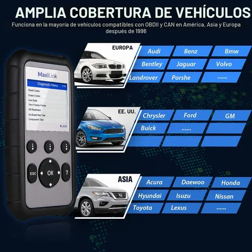 Vista 7 de 2026 Nuevo Autel ML629 Escáner OBD2, herramienta de diagnóstico de transmisión del motor ABS SRS, lector de códigos OBDII completo para mecánicos