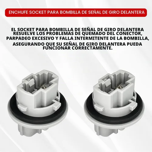 Vista 4 de 2 piezas de enchufe de bombilla de señal de giro, enchufe de bombilla de intermitente delantero de luz de señal de giro, reemplazo OEM 90075-60060