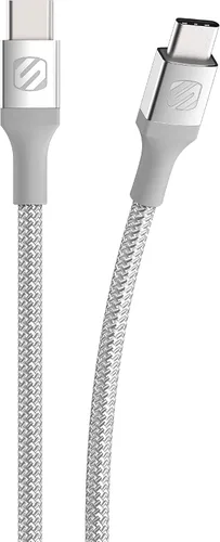 Vista 7 de Scosche CCB1-SP Strikeline Premium USB-C a USB-C Cable trenzado de carga y sincronización de 1 pie, color negro
