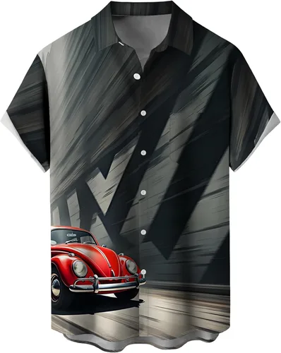 Vista 29 de Camisas tropicales con botones para hombre, camisas hawaianas de manga corta, casuales para vacaciones, camisas de playa holgadas Beige-playa escena