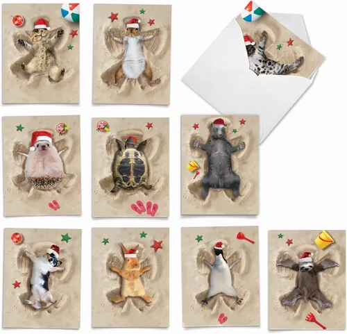 Vista 9 de The Best Card Company Paquete variado de 10 tarjetas navideñas de felicitación con sobres, surtido festivo de humor para hombres y mujeres