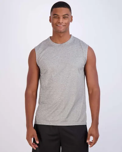 Vista 2 de Real Essentials Paquete de 5 Camiseta deportiva deportiva de malla para hombre, ropa deportiva de entrenamiento y entrenamiento