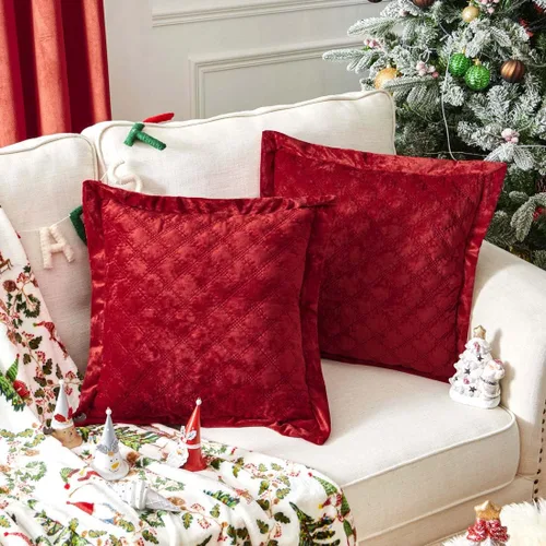 Vista 19 de Funda de Almohada Decorativa 18x18 1 Pieza Funda de Almohada Cuadrada de Terciopelo Suave Amigable con la Piel Proceso Cruzado Fundas de Cojín