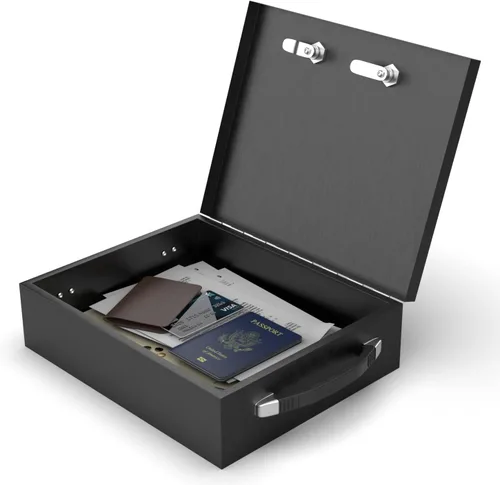 Vista 7 de Caja fuerte ignífuga, combinación dual y cofre de seguridad con cerradura de llave