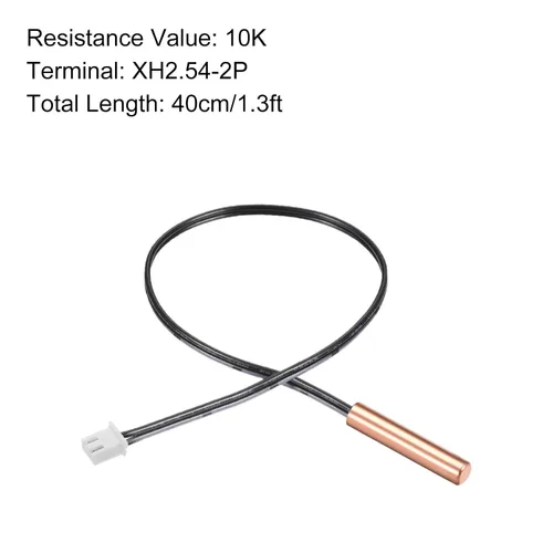 Vista 2 de Sonda de termistor NTC 10K 1.3ft Sonda de sensor de temperatura de cobre impermeable, [para transmisor digital de temperatura] - 2 piezas