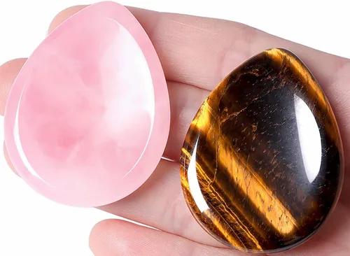Vista 25 de QINJIEJIE Piedra de preocupación para el pulgar para la ansiedad, cristales de chakras, piedras curativas para la preocupación de los chakras