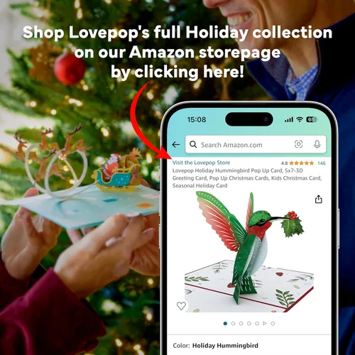 Vista 9 de Lovepop Tarjeta desplegable de Navidad para ella y él, tarjetas de felicitación navideñas 3D para niños, niñas, hombres y mujeres, animales