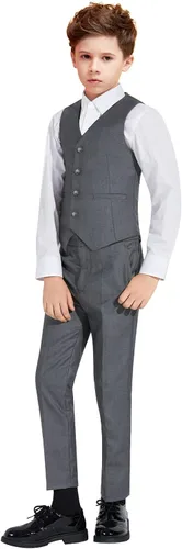 Vista 4 de Conjunto de traje formal de vestir ajustado para niños