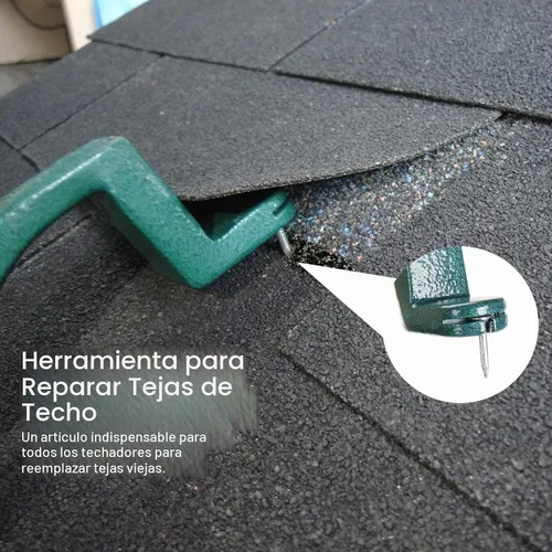 Vista 4 de Tejas de techo, herramienta de remoción de tejas, herramientas para techos, instalador de clavos para tejas, extractor de clavos de tejas, barra