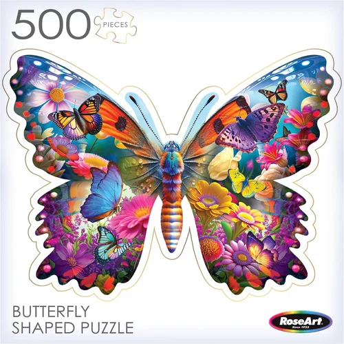 Vista 5 de RoseArt - Gran forma - Hermosa mariposa - Rompecabezas de 500 piezas para adultos