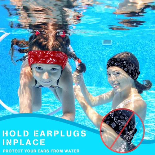Vista 5 de 4 diademas de natación para natación, banda ajustable para la oreja para mantener el agua fuera, protección para los oídos para niños y adultos